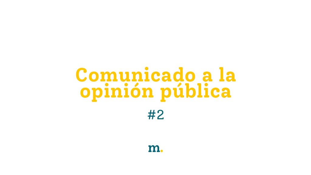 Comunicado a la opinión pública 2